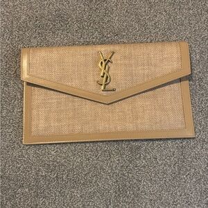 YSL - Saint Laurent Uptown Pouch in Raffia